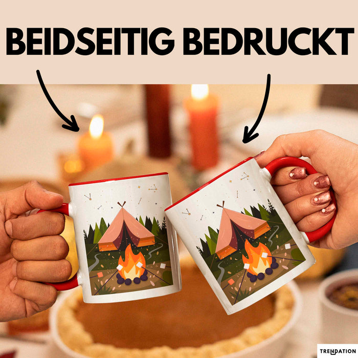 Camper Tasse Geschenk Lustige Geschenkidee Spruch Für Outdoor Abenteurer Rot Trendation