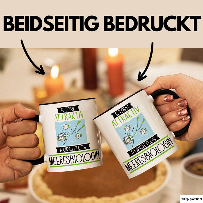 Meeresbiologin Tasse Geschenk Becher Stark Attraktiv Furchtlos Meeresbiologin Lustige Geschenkidee Trendation
