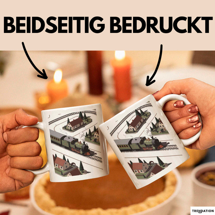 Modelleisenbahn Sammler Tasse Geschenk Lustige Geschenkidee Spruch Für Miniatur Bahn Fans Weiß Trendation