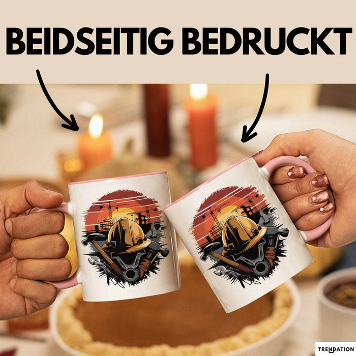 Bauarbeiter Tasse Geschenkidee für Bauarbeiter Rosa Trendation