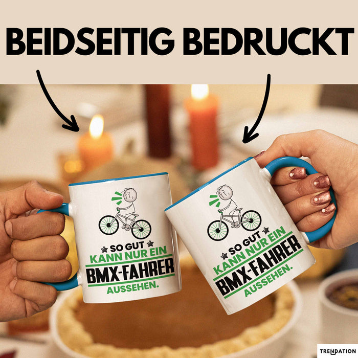 BMX-Fahrer Geschenk Tasse So Gut Kann Nur Ein BMX-Fahrer Aussehen Geschenkidee Kaffee-Becher Blau Trendation