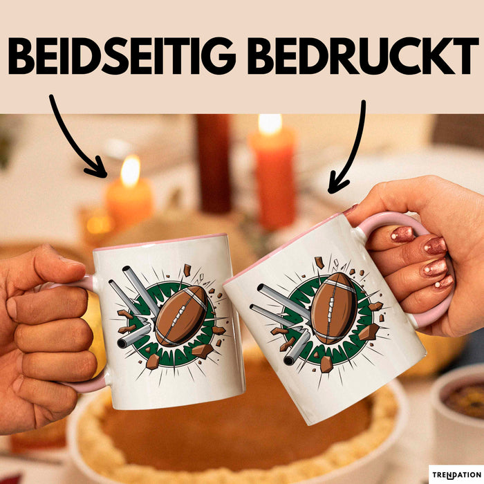 Rugby Fan Tasse Geschenkidee für Liebhaber harter Sportarten Rosa Trendation