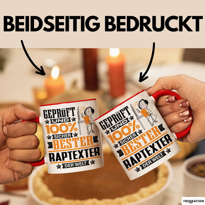 Raptexter Geschenk Lustiger Spruch für Raptexter Geschenkidee Bester Raptexter Der Welt Rot Trendation
