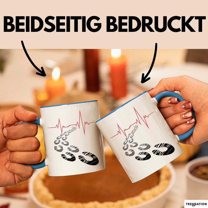 Läufer Tasse Geschenkidee für Marathonliebhaber Blau Trendation