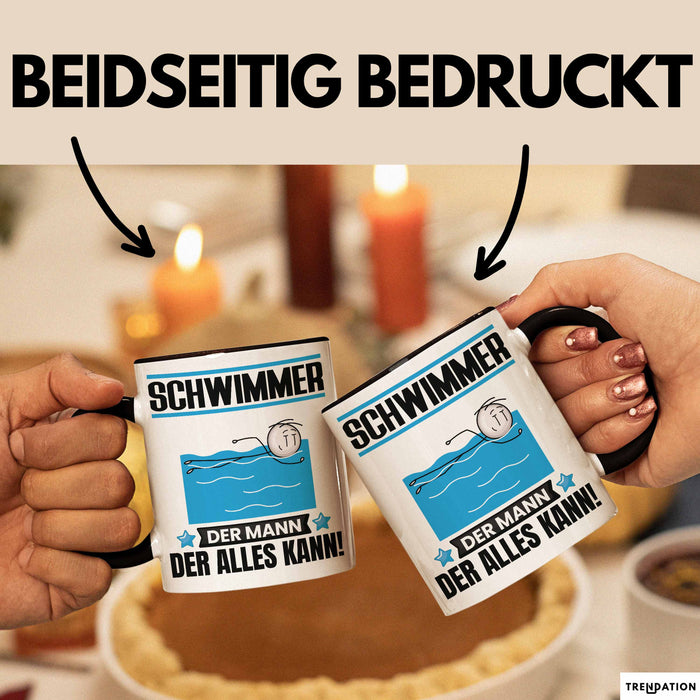 Schwimmer Tasse Geschenk für Schwimmer Der Mann Der Alles Kann Geschenkidee zum Geburtstag Schwarz Trendation