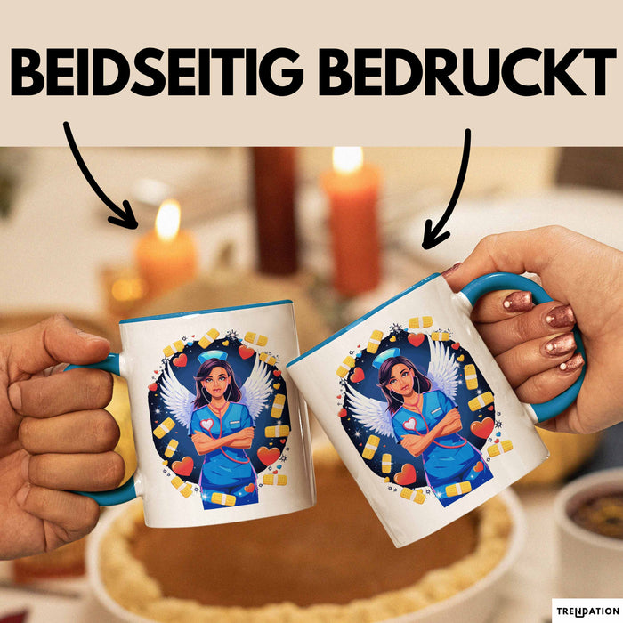 Krankenschwester Tasse Geschenk Lustige Geschenkidee Spruch Für Gesundheits Helden Blau Trendation