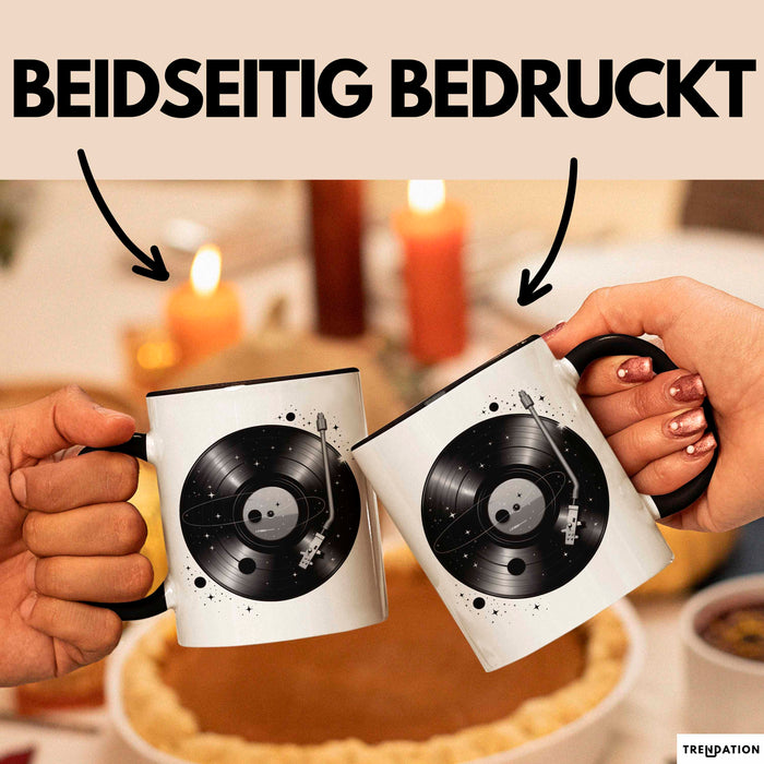 Vinyl Schallplatten Musikliebhaber Musiker Tasse Geschenk Lustige Geschenkidee Spruch Schwarz Trendation