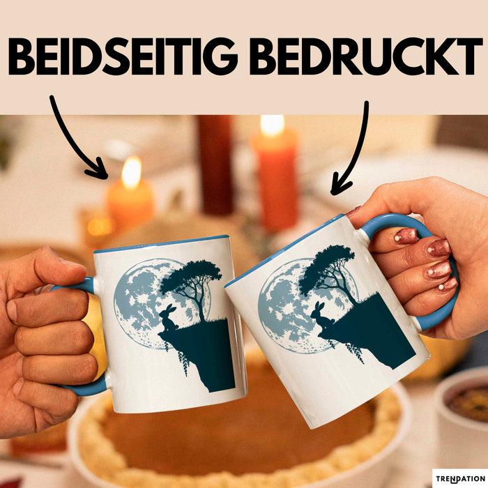 Kaninchen Hase Tierliebhaber Tasse Geschenk Lustige Geschenkidee Spruch Blau Trendation