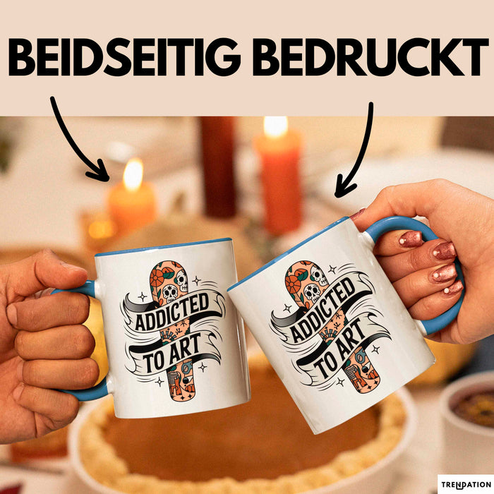 Tattoo Sammler Tasse Geschenk Lustige Geschenkidee Spruch Für Tinten Süchtige Blau Trendation