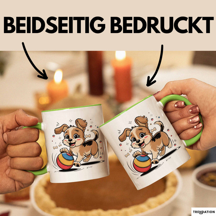 Hunde Liebhaber Tasse Geschenkidee für Hundefreunde Grün Trendation