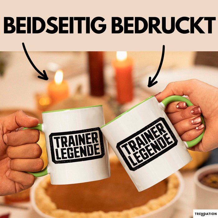 Fußballtrainer Fußballteam Tasse Geschenk Lustige Geschenkidee Spruch Trainer Legende Grün Trendation
