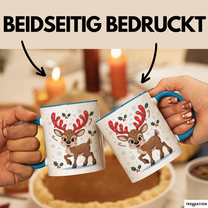 Weihnachten Tasse Geschenkidee für Feiertagsliebhaber Blau Trendation