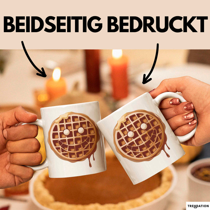 Waffel Liebhaber Tasse Geschenkidee für Sirup Fan Frühstück Weiß Trendation