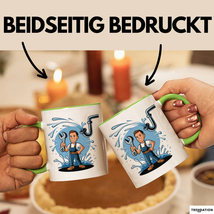 Klempner Tasse Geschenk Lustige Geschenkidee Spruch Für Rohr Reparierer Grün Trendation