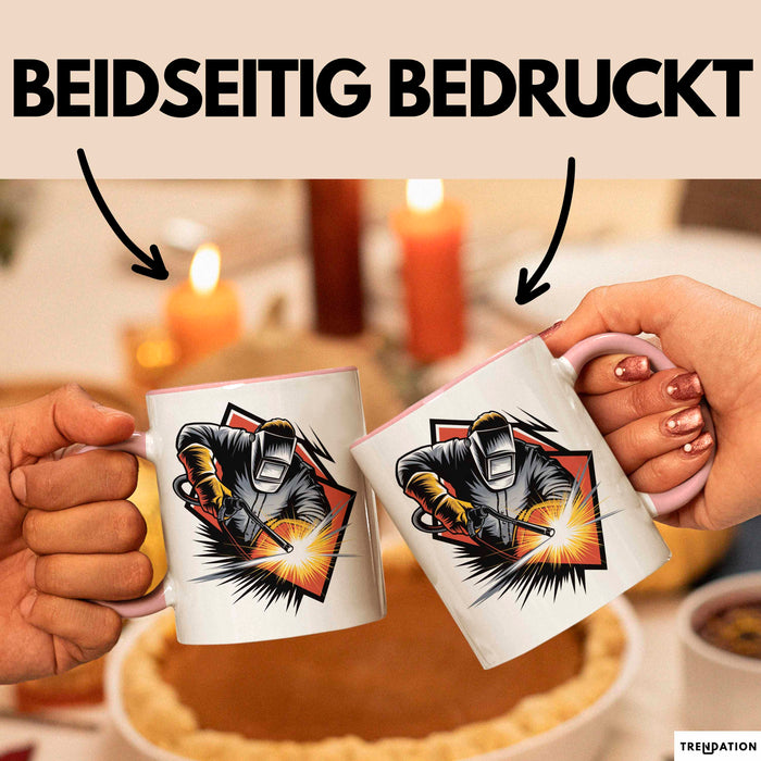 Schweißer Tasse Geschenkidee Schweißprofi Lustiger Spruch Geschenkidee Lustig Rosa Trendation
