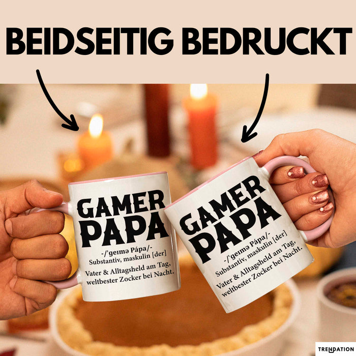 Spieler Papa Tasse Geschenk Lustige Geschenkidee Spruch Gamer Papa Rosa Trendation