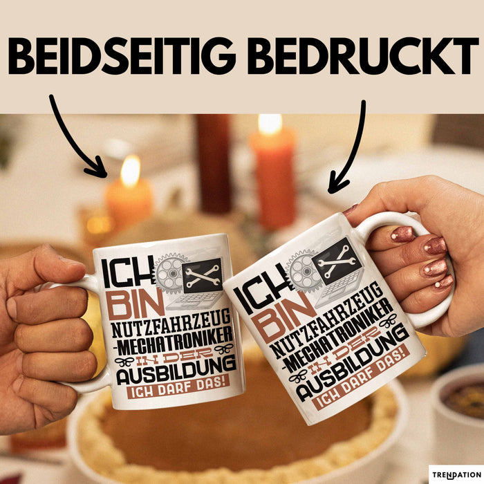 Nutzfahrzeugmechatroniker Ausbildung Tasse Geschenk Ich Bin Nutzfahrzeugmechatroniker In Der Ausbildung Ich Darf Das Geschenkidee Spruch Weiß Trendation