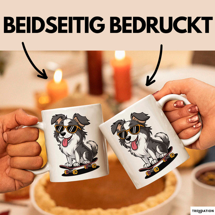 Hund Tierliebhaber Skateboard Tasse Geschenk Lustige Geschenkidee Spruch Weiß Trendation