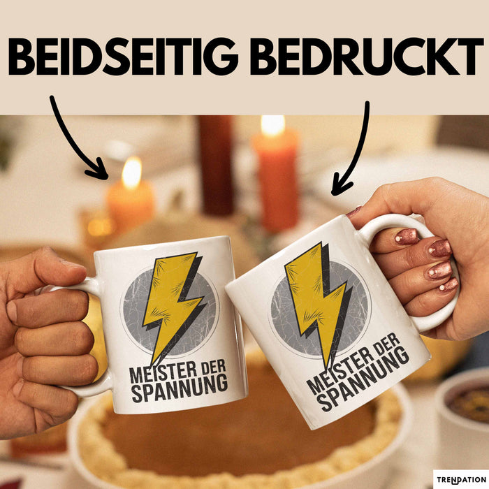 Elektriker Tasse Geschenk Meister der Spannung Geschenk Weiß Trendation