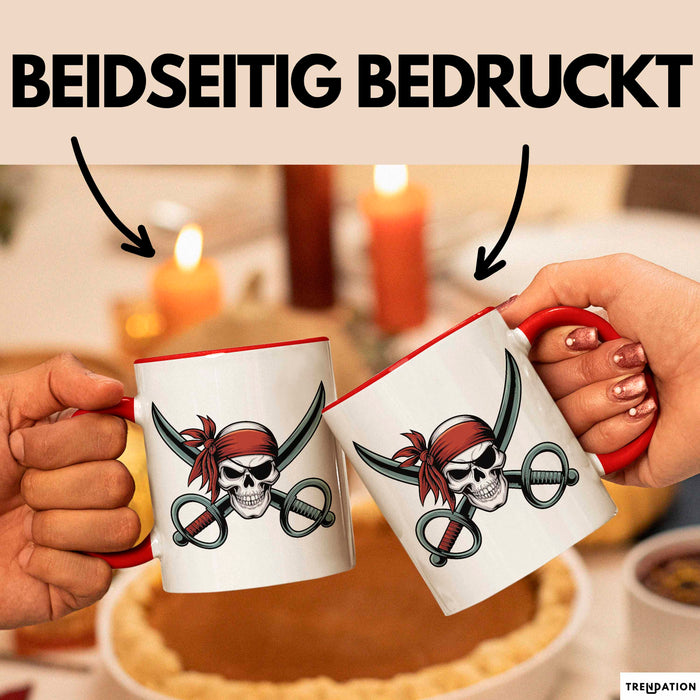 Piraten Fan Tasse Geschenkidee für Ahoy Abenteuerliebhaber Rot Trendation