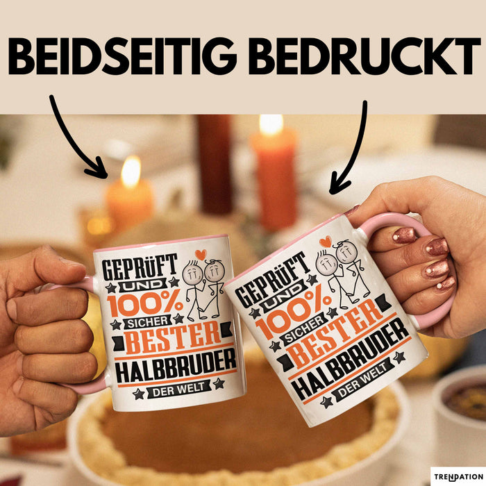 Halbbruder Geschenk Lustiger Spruch für Halbbruder Geschenkidee Bester Halbbruder Der Welt Rosa Trendation