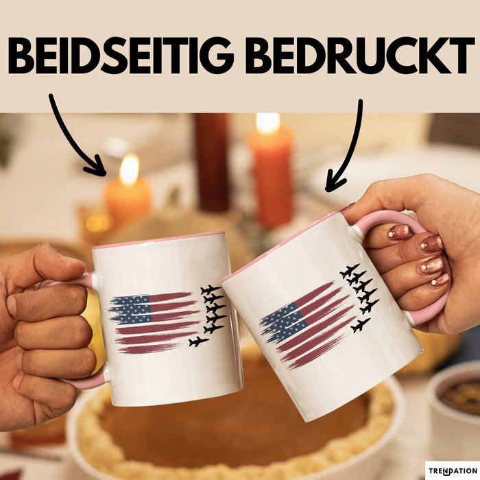 Luftwaffensoldat Pilot USA Flagge Tasse Geschenk Lustige Geschenkidee Spruch Rosa Trendation