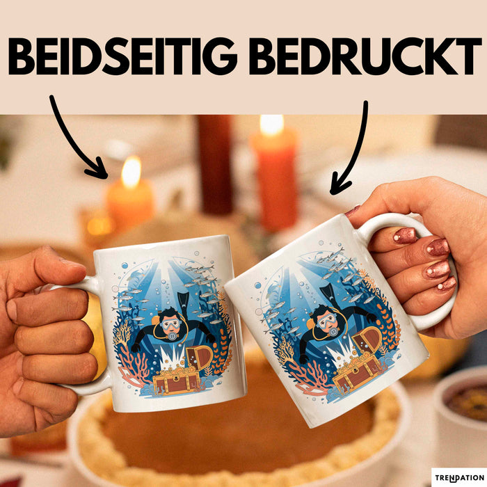 Taucher Tasse Geschenk Lustige Geschenkidee Spruch Für Ozean Abenteurer Weiß Trendation