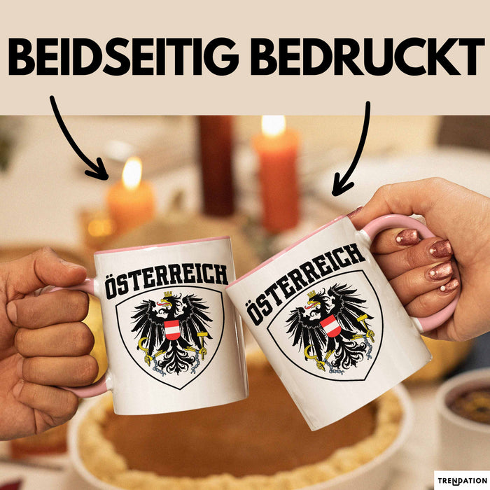 Österreich Tasse Geschenk Flagge Austria Rosa Trendation