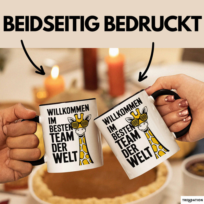 Office Arbeitskollege Tasse Geschenk Lustige Geschenkidee Spruch Willkommen Im Besten Team Der Welt Trendation