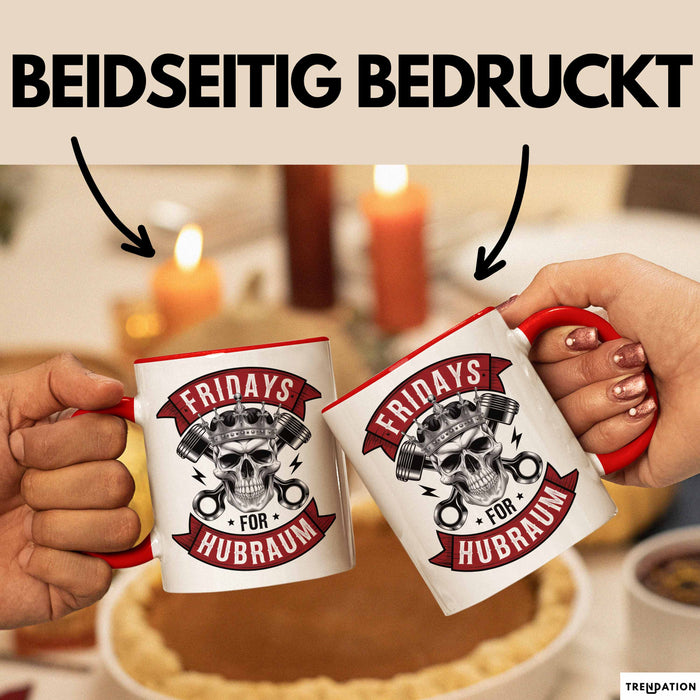 Automechaniker Tasse Geschenk Fridays For Hubraum Techniker Rot Trendation