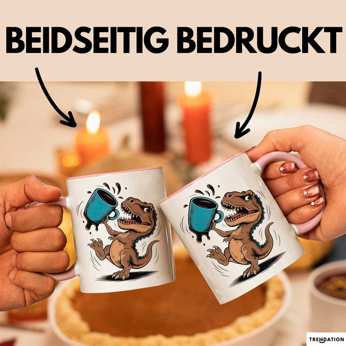 Dinosaurier Fan Tasse Geschenkidee für Urzeit Fans Rosa Trendation
