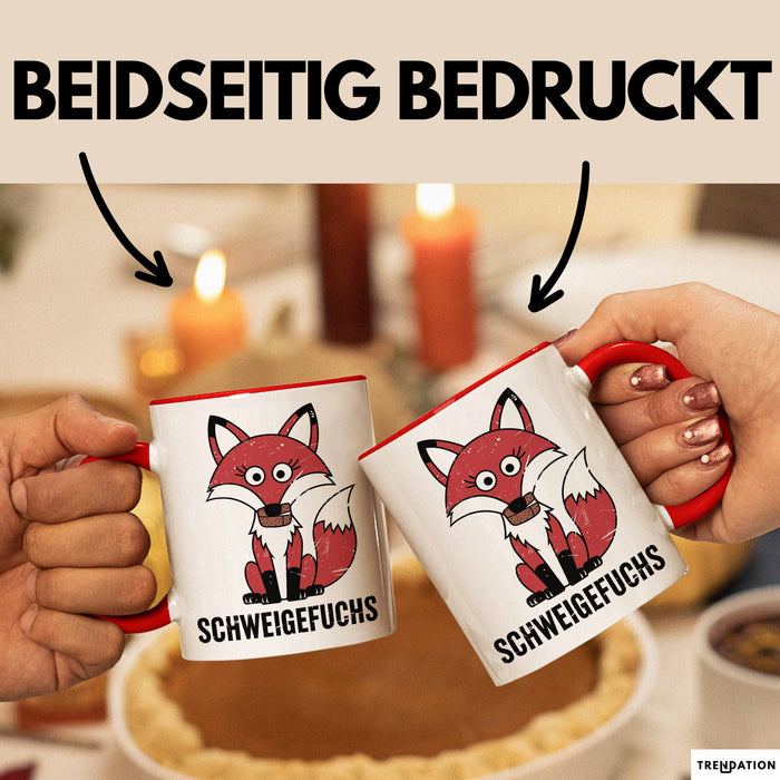 Kindergartenlehrer Wertschätzung Tasse Geschenk Lustige Geschenkidee Spruch Schweigefuchs Rot Trendation