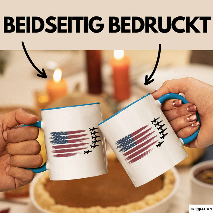 Luftwaffensoldat Pilot USA Flagge Tasse Geschenk Lustige Geschenkidee Spruch Blau Trendation