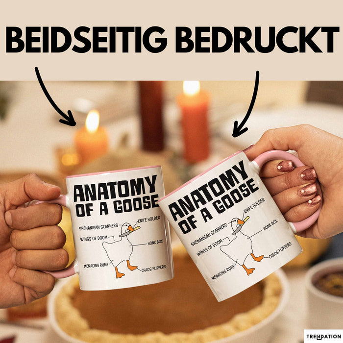 Gans Tasse Geschenk Mit Humor Anatomy Of A Goose Knife Holder Wings Of Doom Kaffee-Becher Rosa Trendation