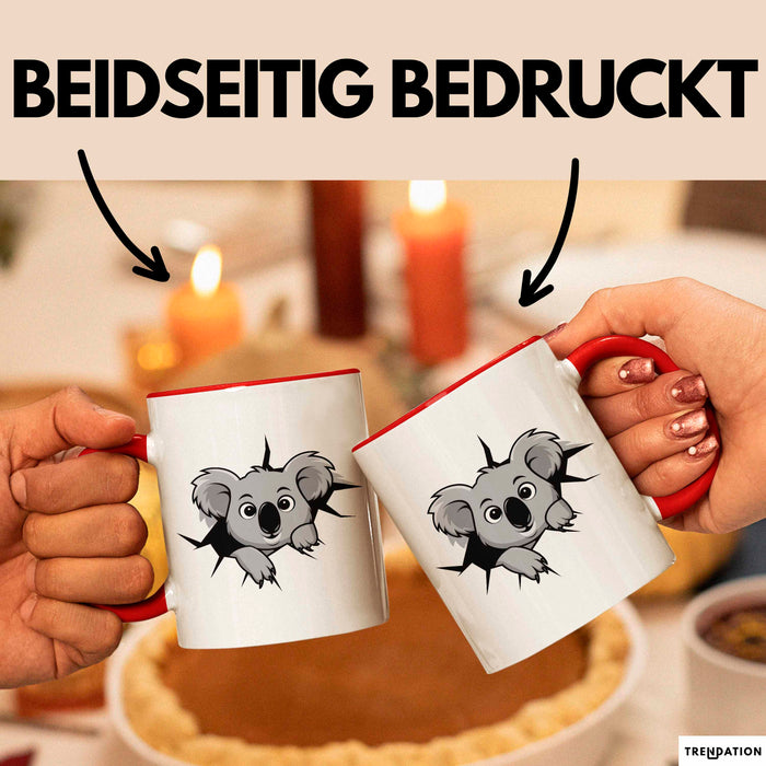Koala Tierliebhaber Tasse Geschenk Lustige Geschenkidee Spruch Rot Trendation