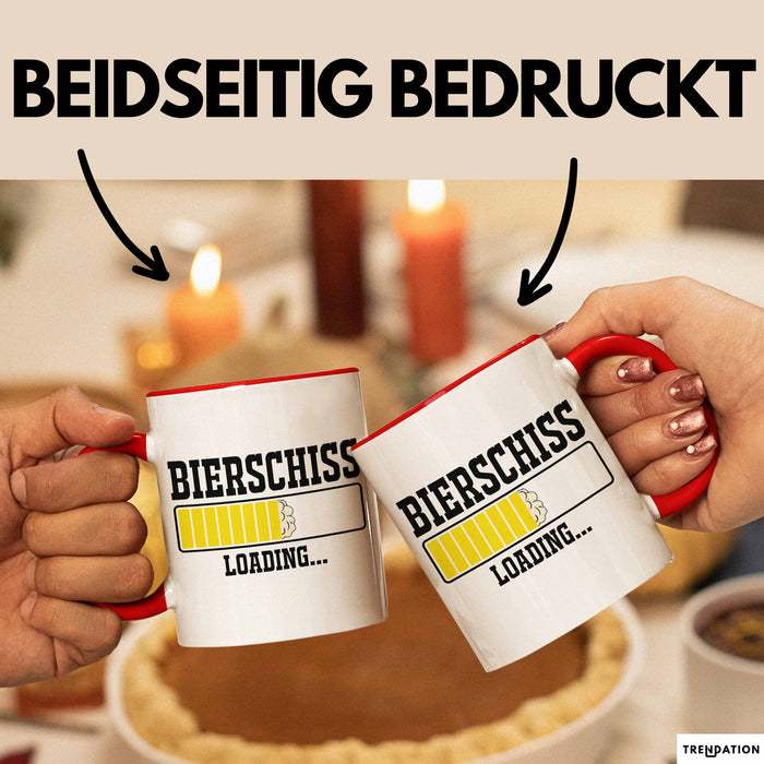 Bierschiss Loading Tasse Geschenk Der Morgen Danach Rot Trendation