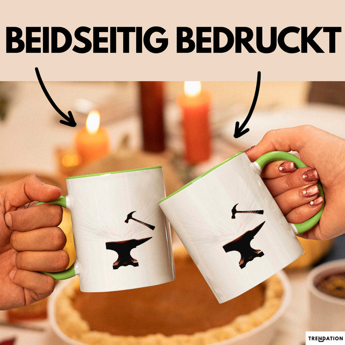 Schmied Tasse Geschenk Lustige Geschenkidee Spruch Für Metall Arbeiter Grün Trendation