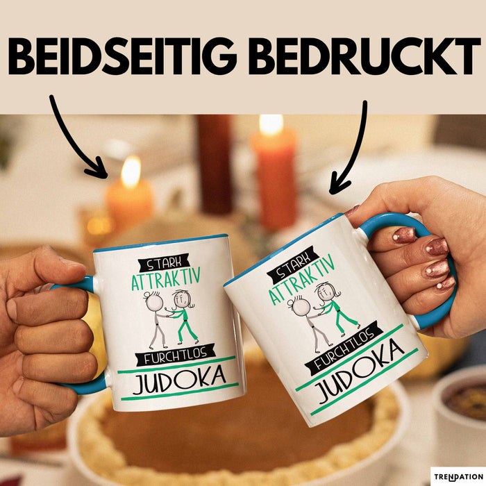 Judoka Tasse Geschenk Becher Stark Attraktiv Furchtlos Judoka Lustige Geschenkidee Blau Trendation