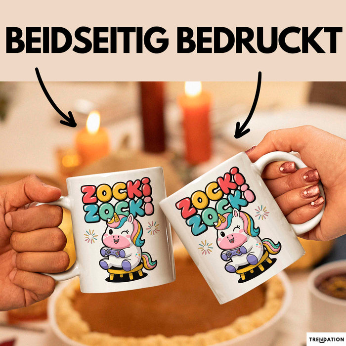 Gamer Gaming Liebhaber Tasse Geschenk Lustige Geschenkidee Spruch Zocki Zocki Weiß Trendation