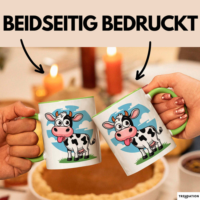 Kuh Liebhaber Tasse Geschenkidee Bauernhoftier Fan Lustiger Geschenkidee Lustig Grün Trendation
