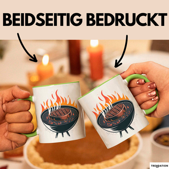 BBQ Fan Tasse Geschenkidee für Grill Enthusiasten Grün Trendation