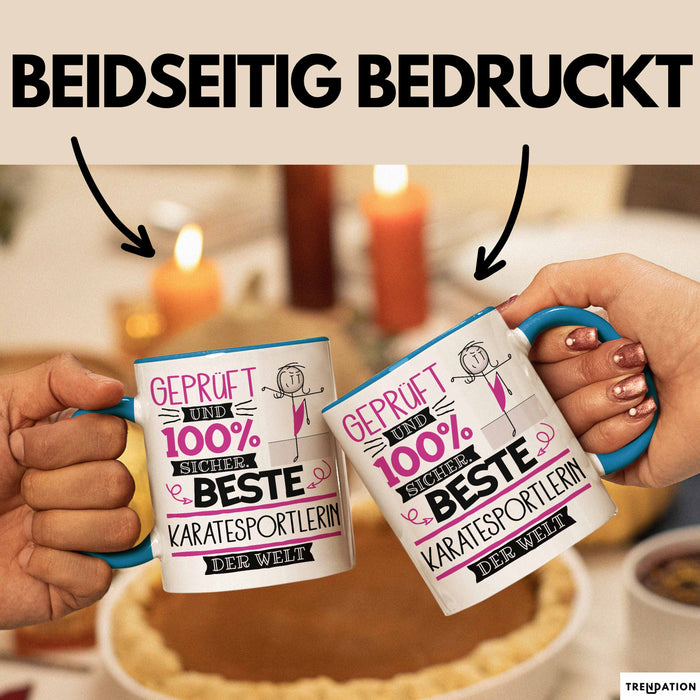 Karatesportlerin Geschenk Becher Tasse Gott Schuf Alle Menschen Gleich Nur Die Besten Durfeten Karatesportlerin Werden Geschenkidee Lustig Blau Trendation