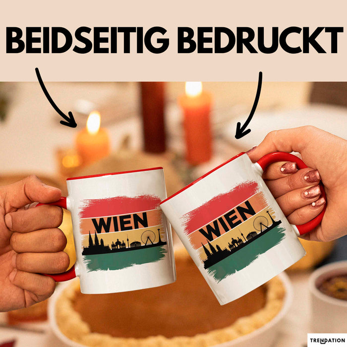 Österreich Wien Wienerisch Tasse Geschenk Lustige Geschenkidee Spruch Rot Trendation