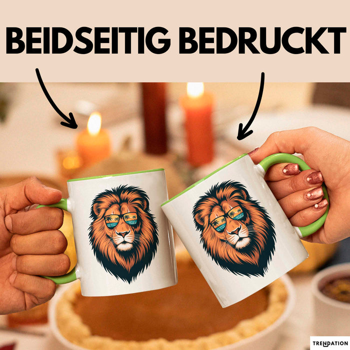 Löwenkunst Sonnenbrille Tasse Geschenk Lustige Geschenkidee Spruch Grün Trendation