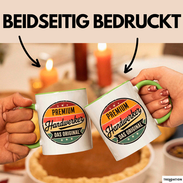 Zimmermann Holz Tischlerei Tasse Geschenk Lustige Geschenkidee Spruch Premium Handwerker Das Original Grün Trendation