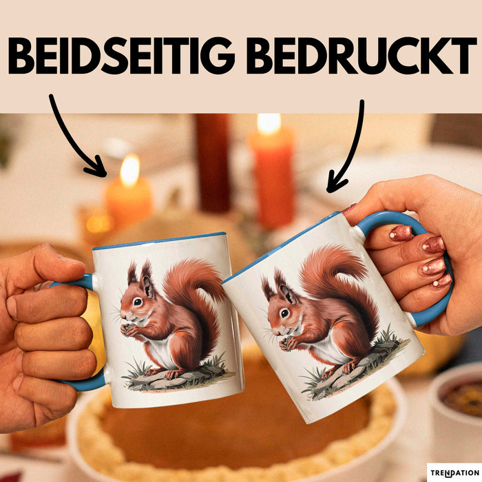 Eichhörnchen Tierliebhaber Tasse Geschenk Lustige Geschenkidee Spruch Blau Trendation