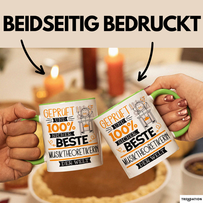 Beste Musiktheoretikerin Der Welt Tasse Geschenk für Eine Musiktheoretikerin Geprüft Und Sicher Geschenkidee Geburtstag Weihnachten Grün Trendation
