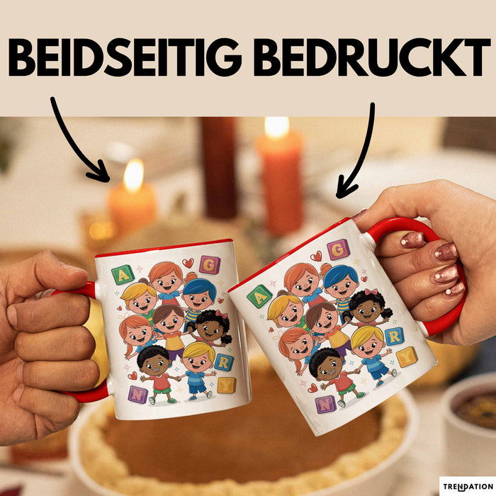 Kindergarten Lehrer Tasse Geschenk Lustige Geschenkidee Spruch Für Kleine Lernende Rot Trendation