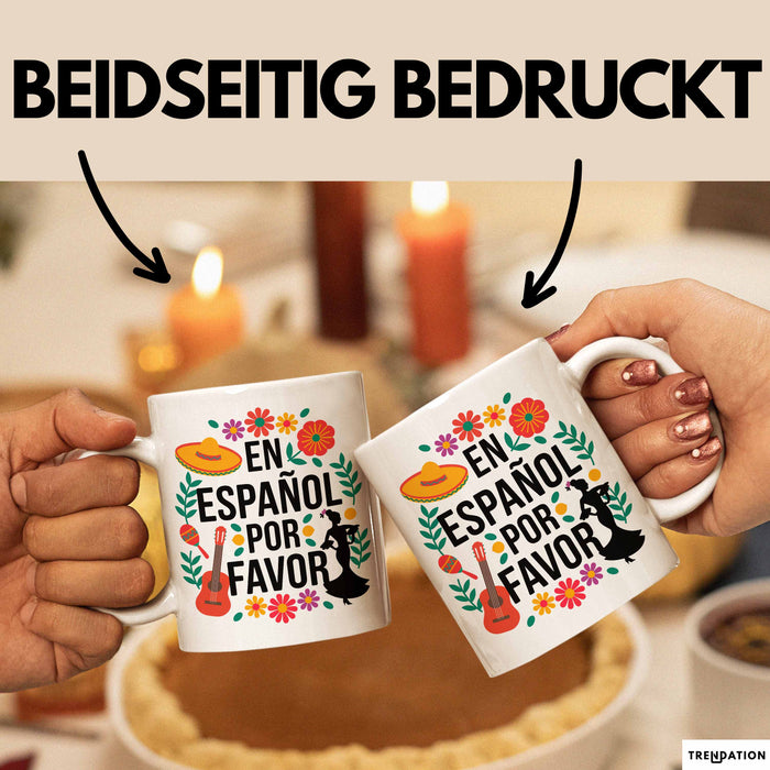 Spanischlehrer Unterricht Tasse Geschenk Lustige Geschenkidee Spruch En Español Por Favor Weiß Trendation