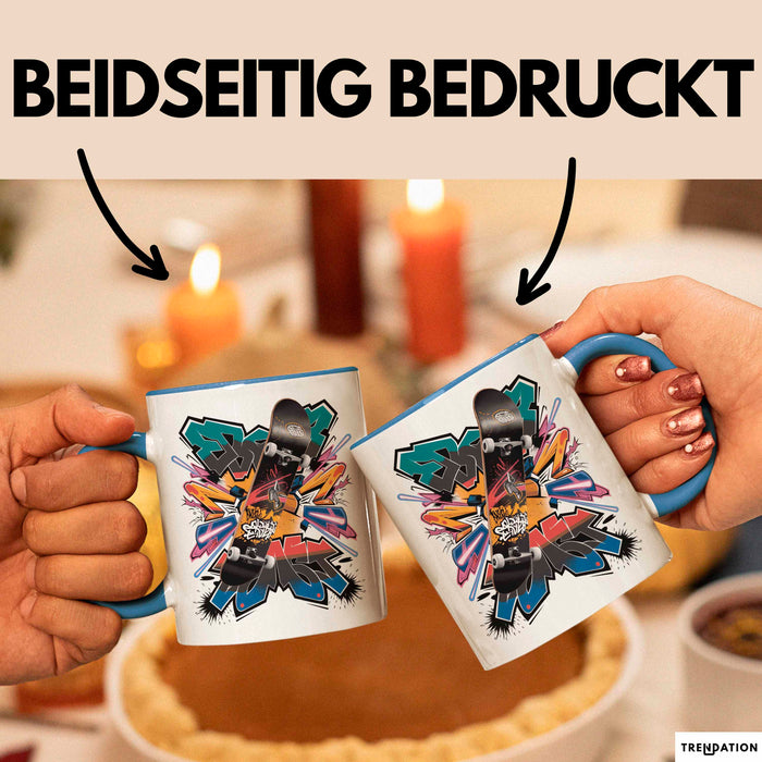 Skater Tasse Geschenk Lustige Geschenkidee Spruch Für Urban Fahrer Blau Trendation